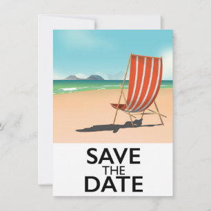 Convites Salve a Data vintage Cadeira de Praia