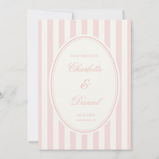 Convites Salve a Faixa de Data Personalizada Rosa Pastel