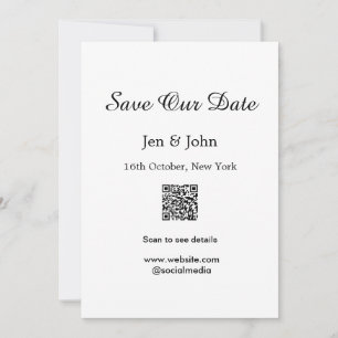 Convites Salve nossa data Leia QR para detalhes nome data s