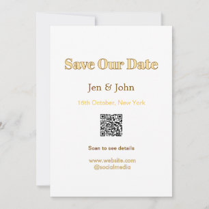 Convites Salve nossa data Leia QR para detalhes nome data s