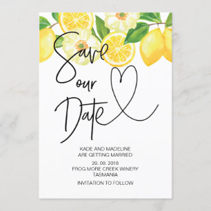 Convites Salve Nossa Data Verão Limão Casamento
