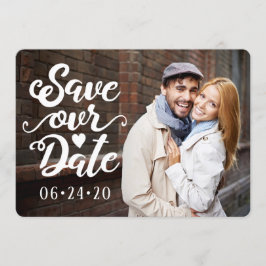 Convites Salve nosso casamento de data | Corações Manuscrit