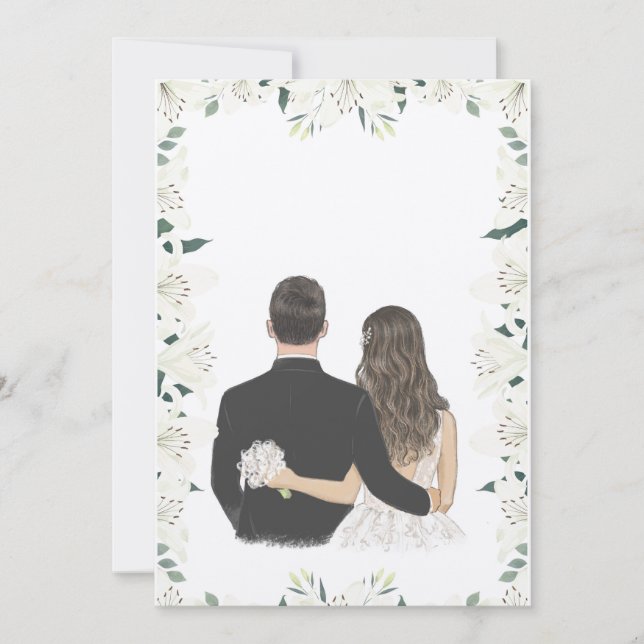 Convites Salve o Casal de Casamento de Data. (Frente)