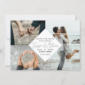 Convites Salve o casamento da Colagem de Fotos Inspirada na