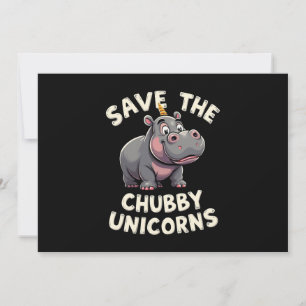 Convites Salve O Chubby Unicórns Rhino Animal Rights
