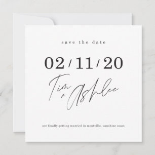 Convites SALVE O design personalizado DATE para Tim + Ashle