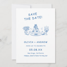 Convites Salve o Dia de Casamento Caprichoso Desenhado à Mã