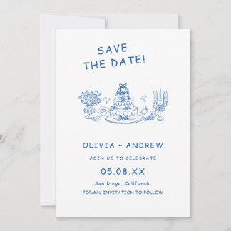 Convites Salve o Dia de Casamento Caprichoso Desenhado à Mã