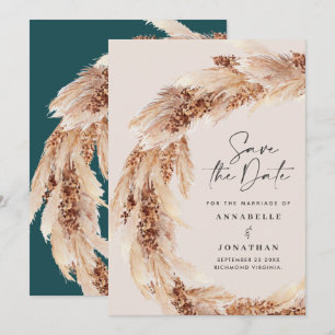 Convites Salve o dia de casamento moderno boho azul turques