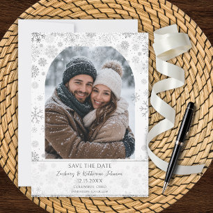 Convites Salve o Dia do Casamento de Inverno com Foto Perso