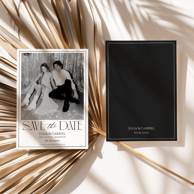 Convites Salve o Dia Moderno Com Foto (modern save the date, photo save the date, wedding save the date card, minimalist wedding stationery)