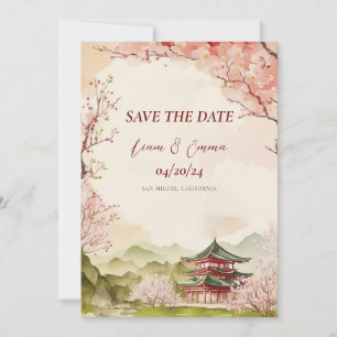 Convites Salve o Dia Tradicional Japonês Sakura
