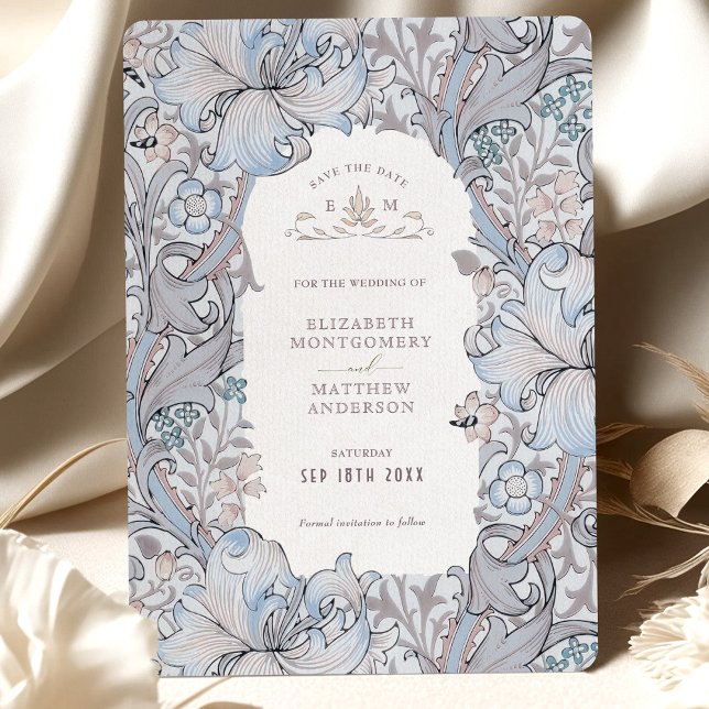Convites Salve o Ouro Lily Sky Blue William Morris (Criador carregado)