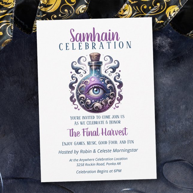 Convites Samhain Harvest Potion Bottion Halloween Party (Criador carregado)