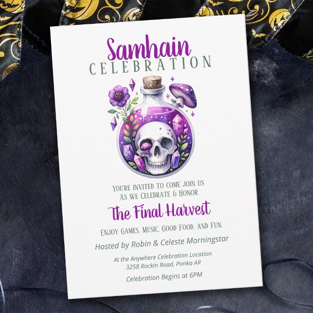 Convites Samhain Harvest Potion Bottion Halloween Party (Criador carregado)