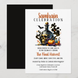Convites Samhain Harvest Witches Breve Festa de Halloween
