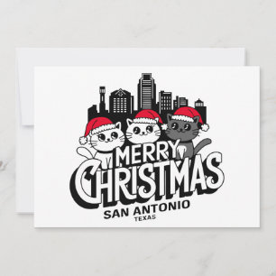 Convites San Antonio City Texas Feliz Natal Cats EUA