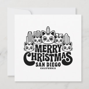 Convites San Diego City California Feliz Natal Cats EUA