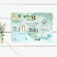 San Diego | Mapa do Itinerário de Casamento de Des