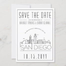Convites San Diego Wedding | Skyline Estilizado Salvar a Da
