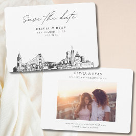 Convites San Francisco Wedding Modern Salvar Data