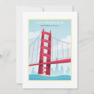 Convites San Fransisco, USA - Vintage Travel Poster