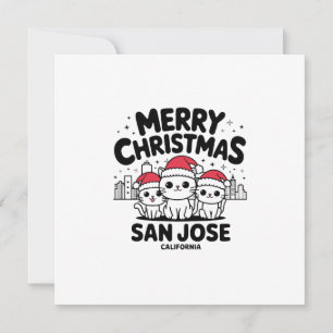 Convites San Jose Cidade Califórnia Feliz Natal Gatos EUA