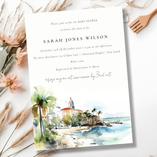 Convites San Juan Puerto Rico Landscape Baby Shower (Criador carregado)