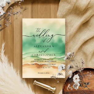 Convites Sand Sea Ocean Beach Watercolor Summer Signature