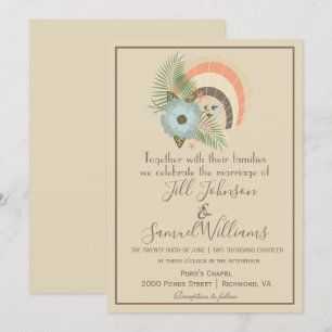 Convites Sandy Seashell Coastal Wedding