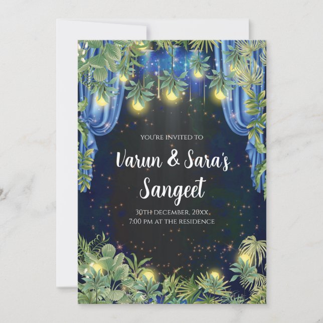 Convites Sangeet Digital Sangeet (Frente)