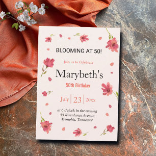 Convites Sangramento aos 50 - Aniversário Floral
