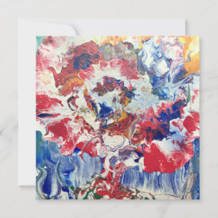 Convites Sangue abstrato vermelho-branco-amarelo-árvore flo