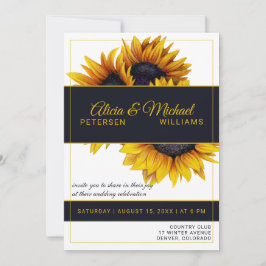Convites Sangue de Girassóis | Casamento Moderno Dourado e 