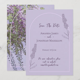 Convites Sangue de Lavanda Elegante Simples Salve A Data