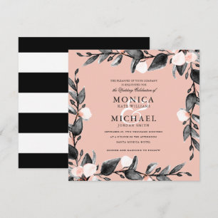 Convites Sangue do Luar  Rosa de casamento botânico modern