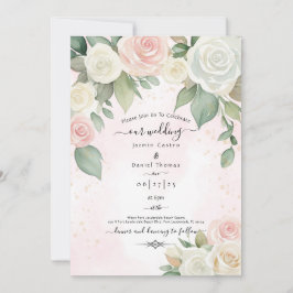 Convites Sangue Dusky Rosa Cor-de-rosa e branca