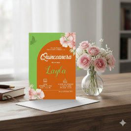 Convites Sangue em Quinceañera! Boho Floral Mis Quince