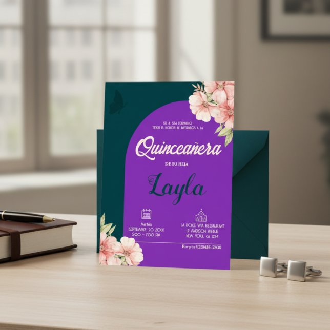 Convites Sangue em Quinceañera! Boho Floral Mis Quince (Bloom into Quinceañera! Boho Floral Mis Quince Invitation)