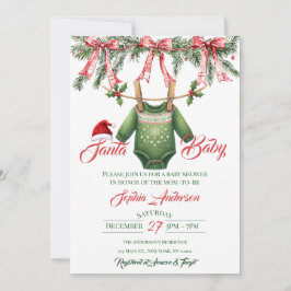 Convites Santa Baby Christmas Baby Shower