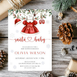 Convites Santa Baby Christmas Baby Shower-