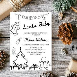 Convites Santa Baby Christmas Baby Shower Party