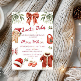 Convites Santa Baby Christmas Baby Shower Party