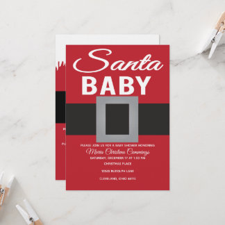 Convites Santa Baby Christmas Time Baby Shower