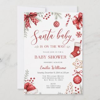 Convites Santa Baby Chuveiro de Natal