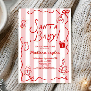 Convites Santa Baby! Natal Caprichoso Chás de Bebê
