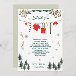 Convites Santa Baby Shower Christmas Theme Thank You Card