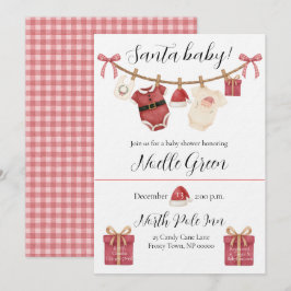 Convites Santa Baby Shower Invitation