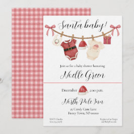 Convites Santa Baby Shower Invitation