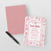 Santa Baby Vermelho Rosa Churras de Bebê de Natal
